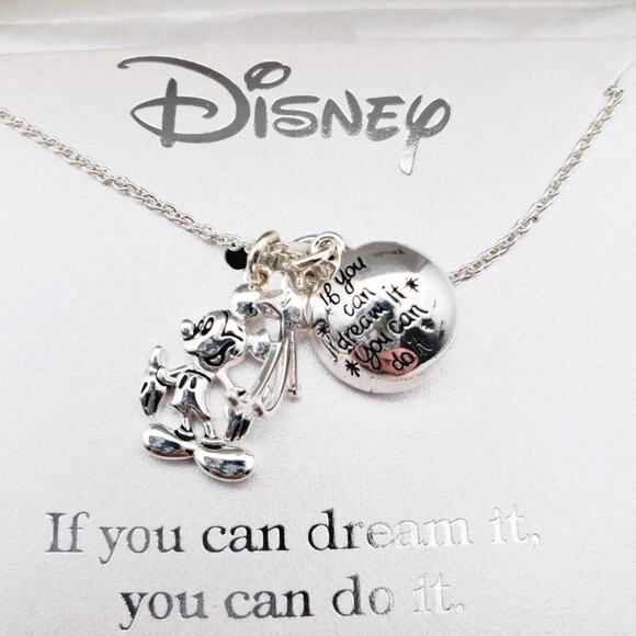 Disney Mickey Shooting Star Necklace Silver NIP - Picture 1 of 7